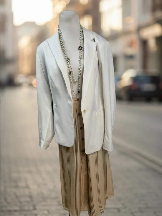 NWOT H&M White Single Breasted Blazer - Picture 3 of 16